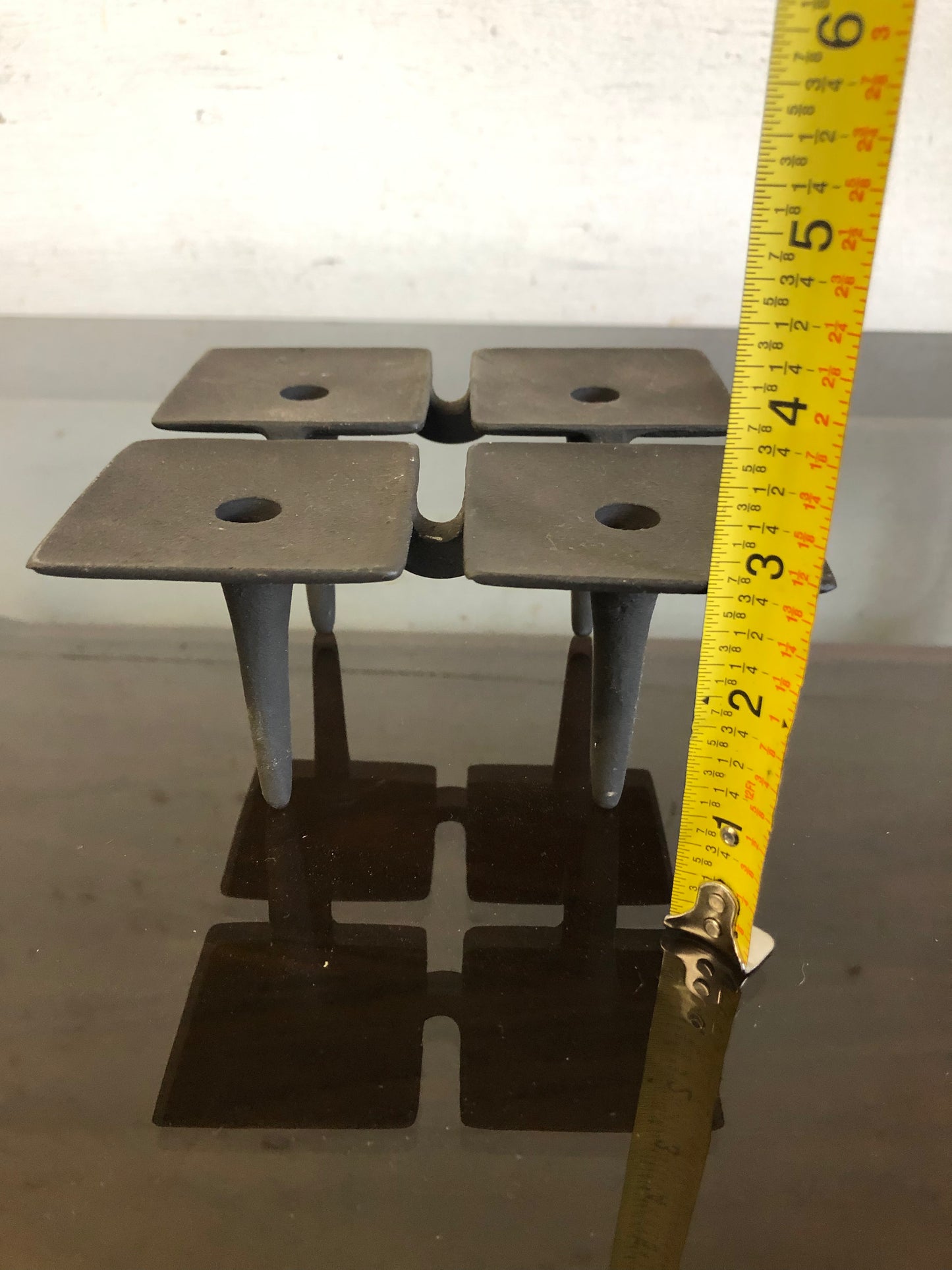 Mid 20th Century Jens Quistgaard Dansk Danish Brutalist Wrought Iron Tapered Candle Holder