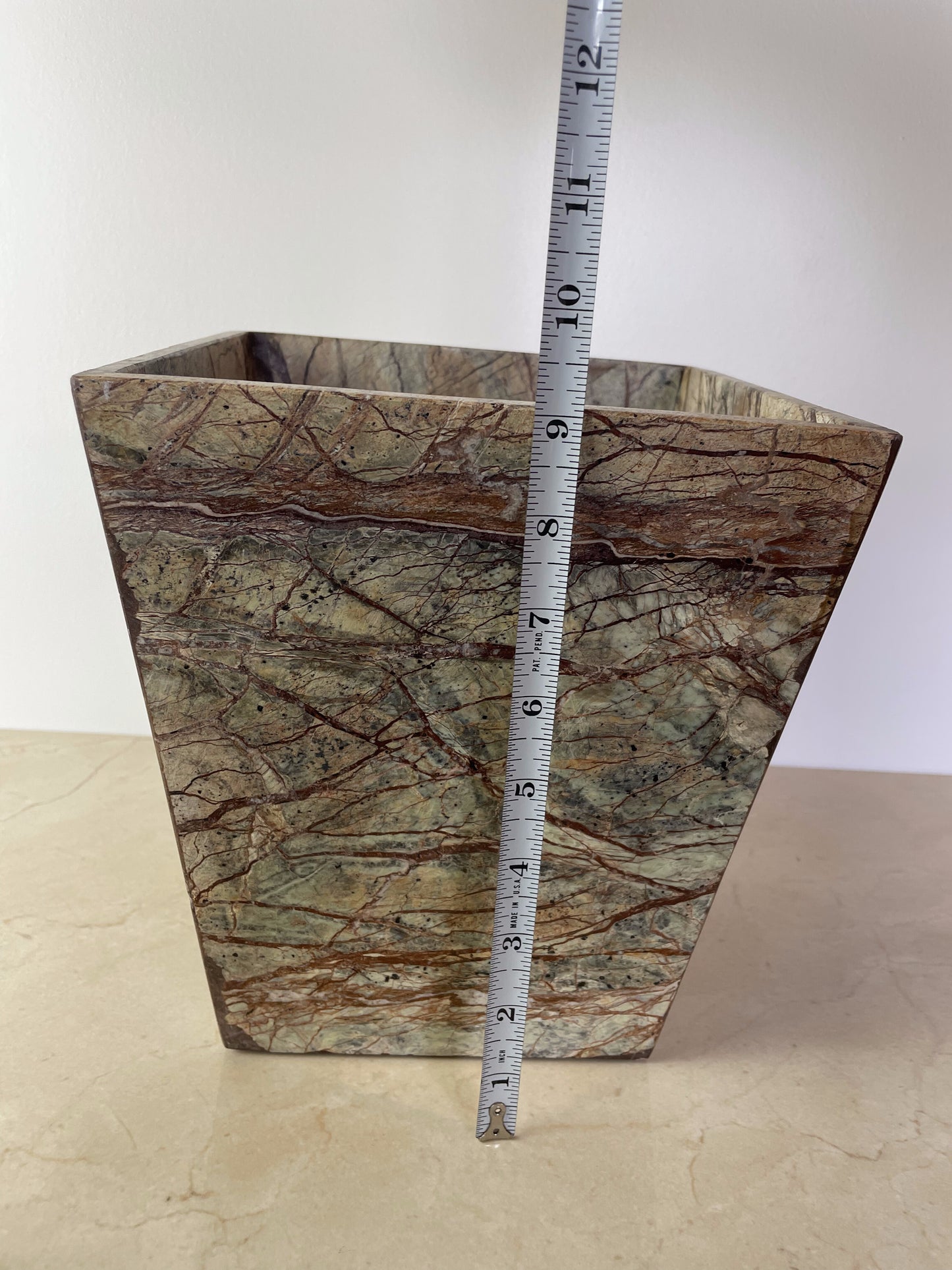 Post Modern Rainforest Marble Tapered Waste Basket