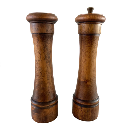 Mid 20th Century Rustic Italian Hardwood Salt Shaker & Pepper Mill