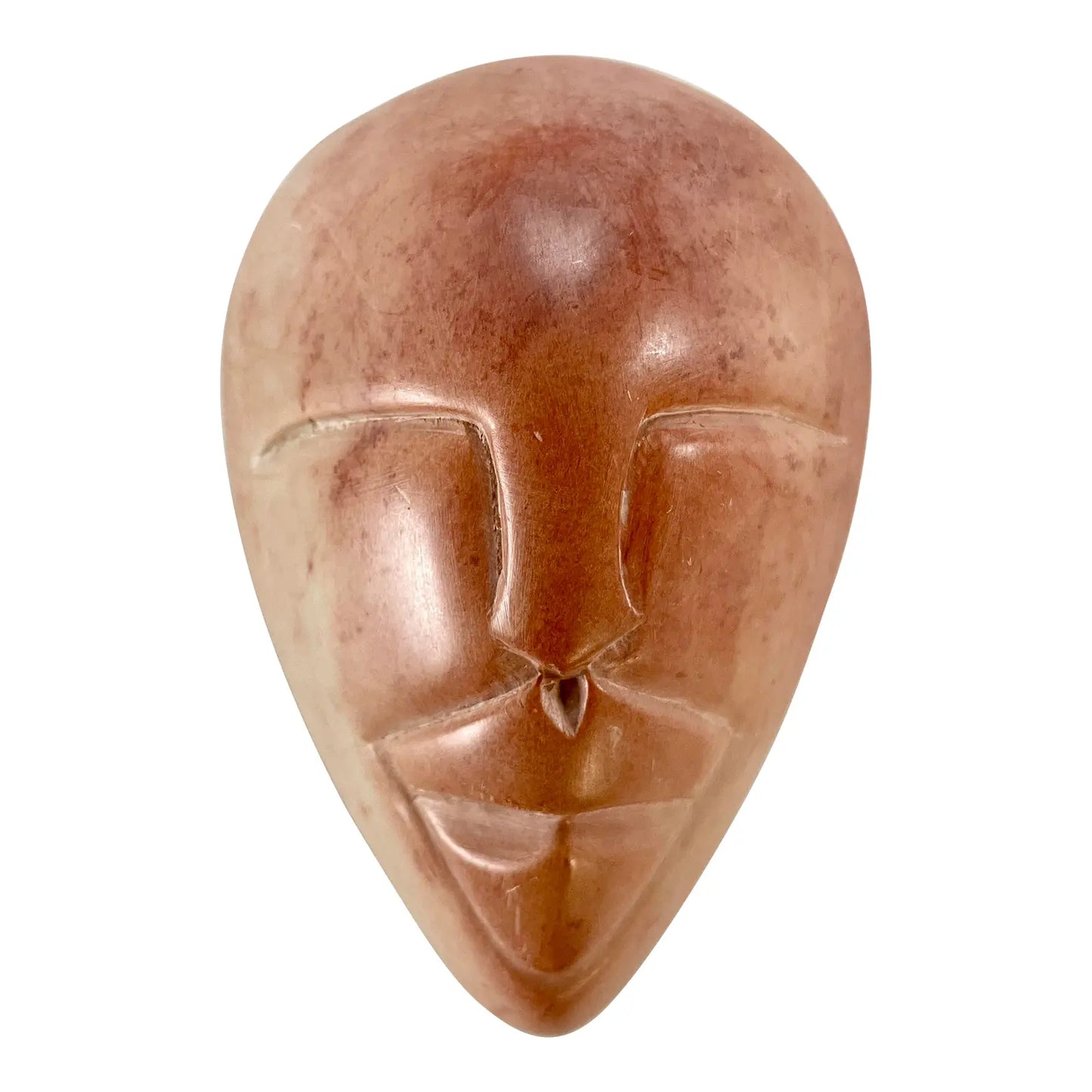 Late 20th Century Hand Carved Soapstone Face Box From Kenya