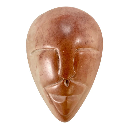 Late 20th Century Hand Carved Soapstone Face Box From Kenya