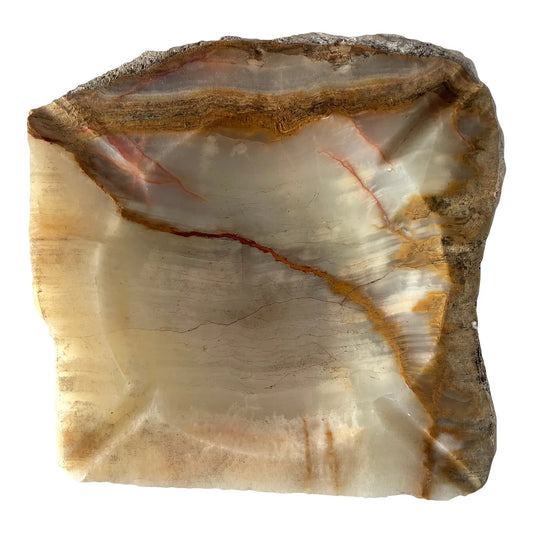 Mid 20th Centrury Organic Raw Live Edge Italian Marble Ashtray Vide-Poche Catchall