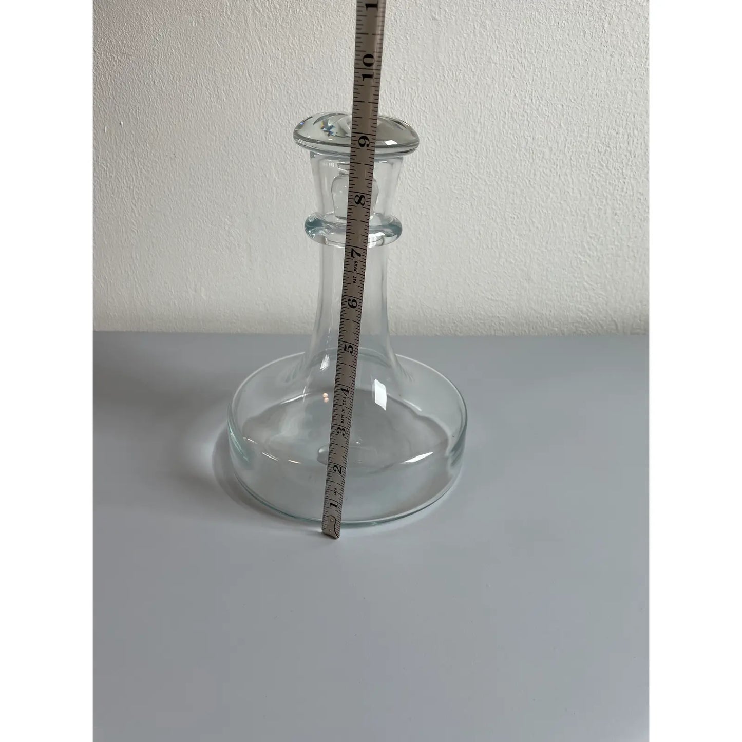 Mid 20th Century Crystal Glass Heavy Bottom Decanter