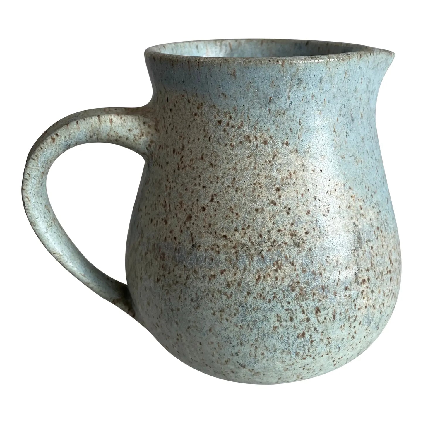 Handmade Studio Ceramic Pitcher With Light Blue-Gray Glaze