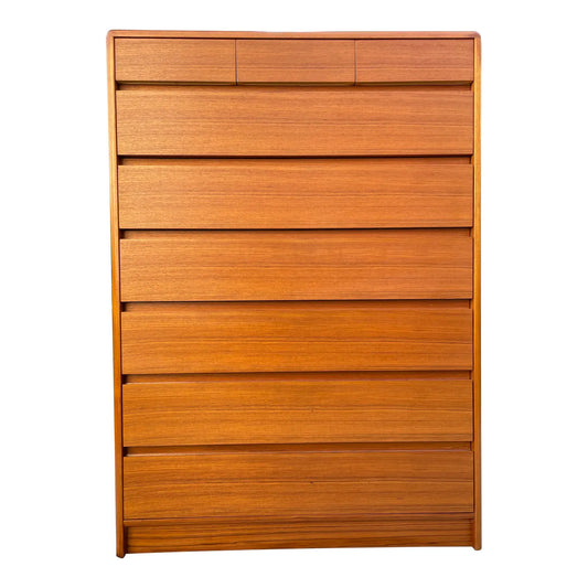 Mid 20th Century Mid-Century Danish Modern Tall 9-Drawer Teak Dresser