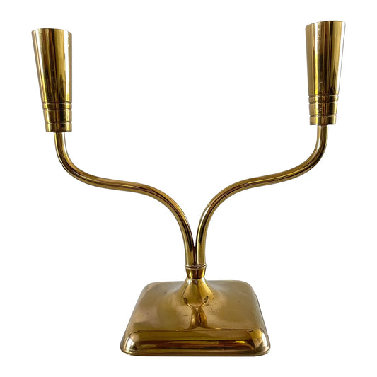 Modernist Brass Candleholder Continental Collection by Poole