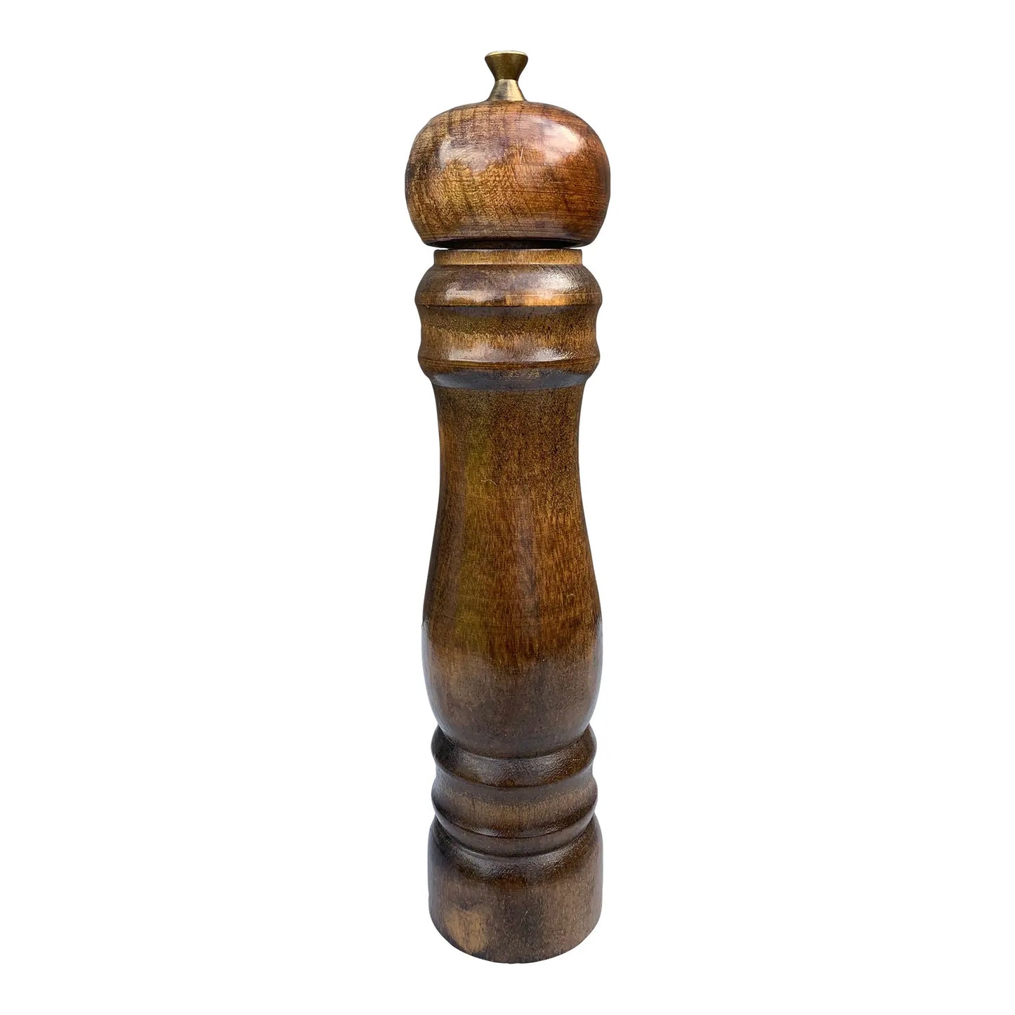 Rich Hardwood Pepper Mill With Brass Detail