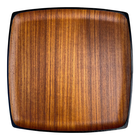 Mid-Century Japanese Teak & Lacquer Tray
