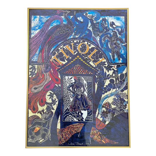 Vintage 1992 Tivoli Gardens Poster by Sonja Brandes Copenhagen, Denmark 1992