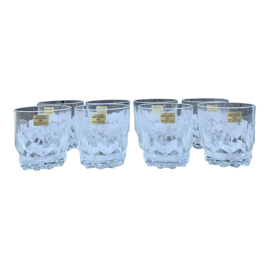 Vintage French Arcoroc Tempered Glass Juice Glasses - Set of 8