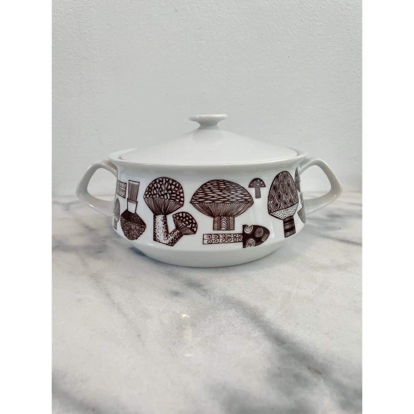 Vintage Kaj Franck Mushroom Casserole With Lid Porcelain Finland