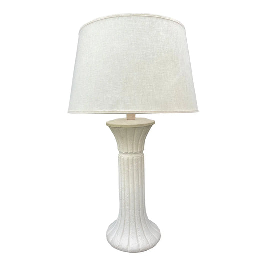 Vintage Late 20th Century Michael Taylor Style Off-White Plaster Column Lamp