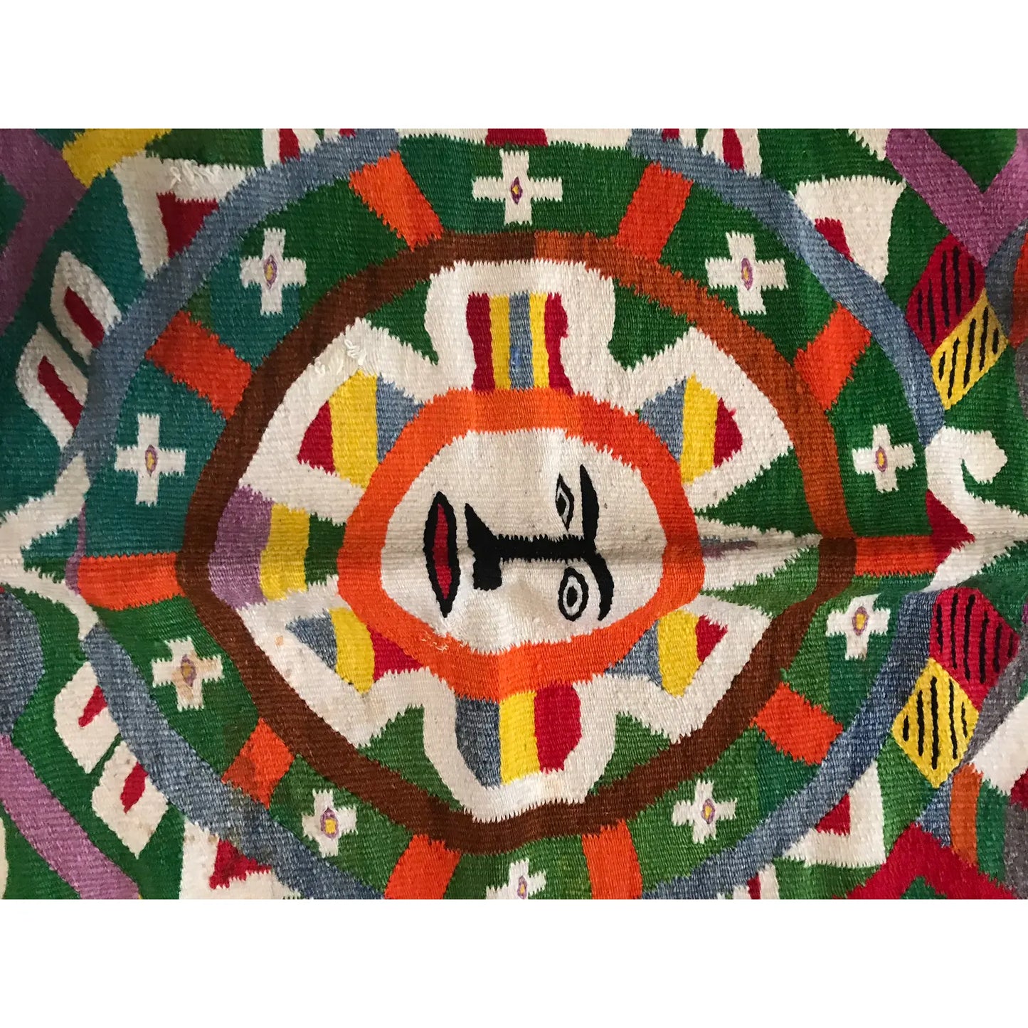 Vintage Oaxaca Mexico Hand Woven Tapestry Textile Art