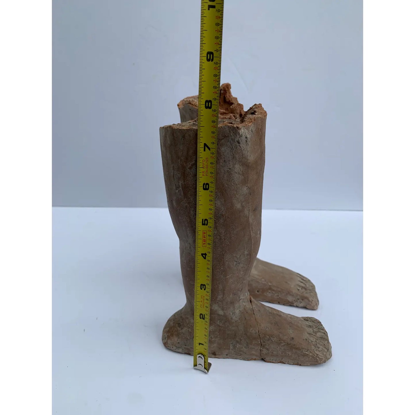 Vintage Rustic Mexican Ceramic Feet Sculpture Fragments - a Pair