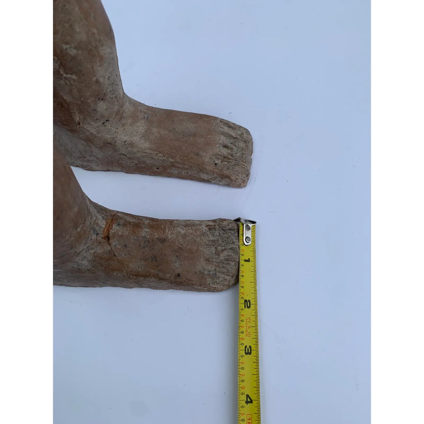 Vintage Rustic Mexican Ceramic Feet Sculpture Fragments - a Pair