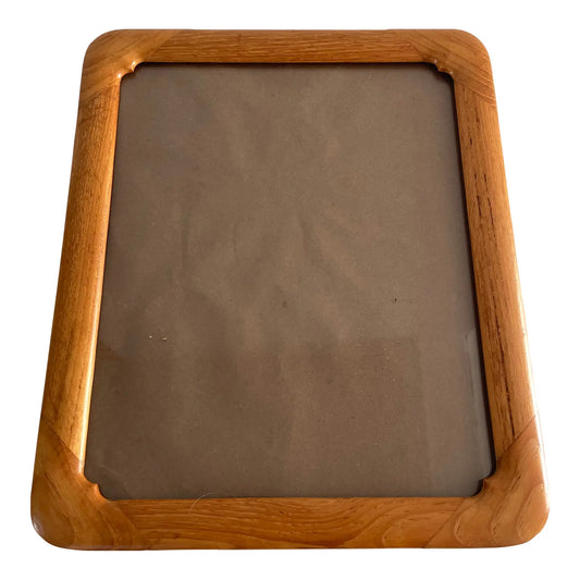 Vintage Solid Teak Wood Frame With Flowing Corner Embellishment