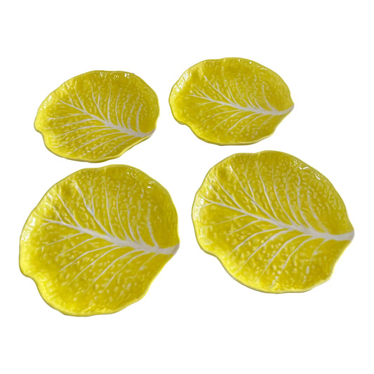 Vintage Yellow Cabbage Decorative Plates - Set of 4