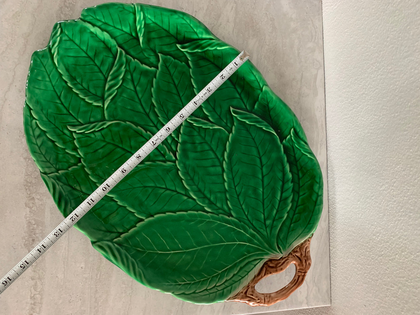 Majolica Leaf Platter Made in Japan