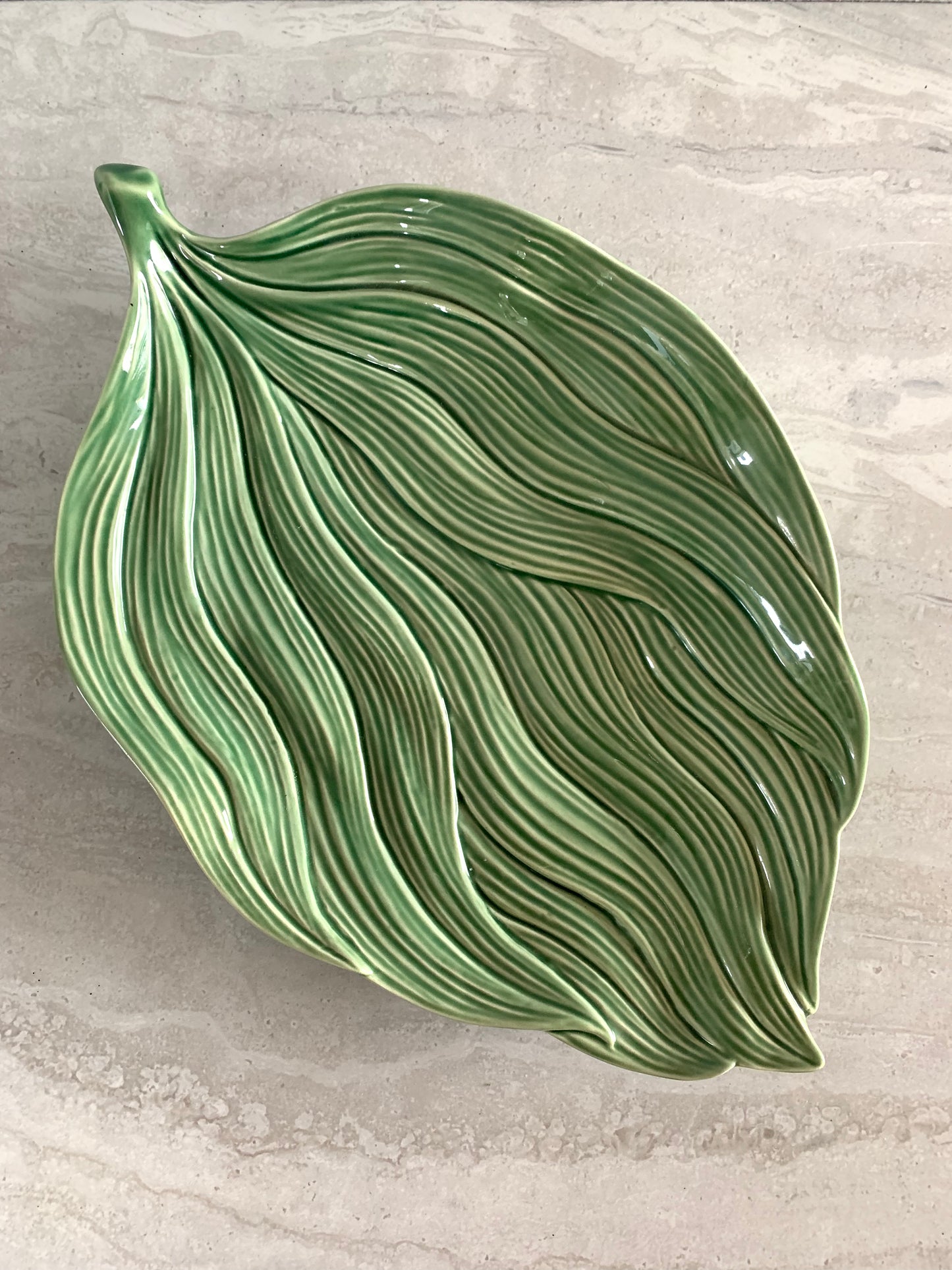 Vintage Bordallo Pinheiro Portugal Ceramic Leaf Plate Platter