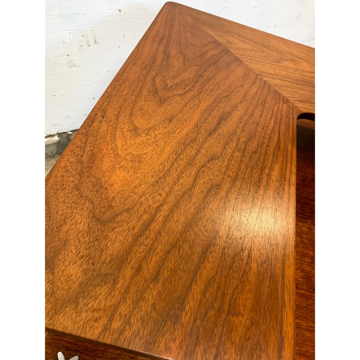 1950s Merton Gershun for American of Martinsville Mid-Century Modern Two Tier Corner Table