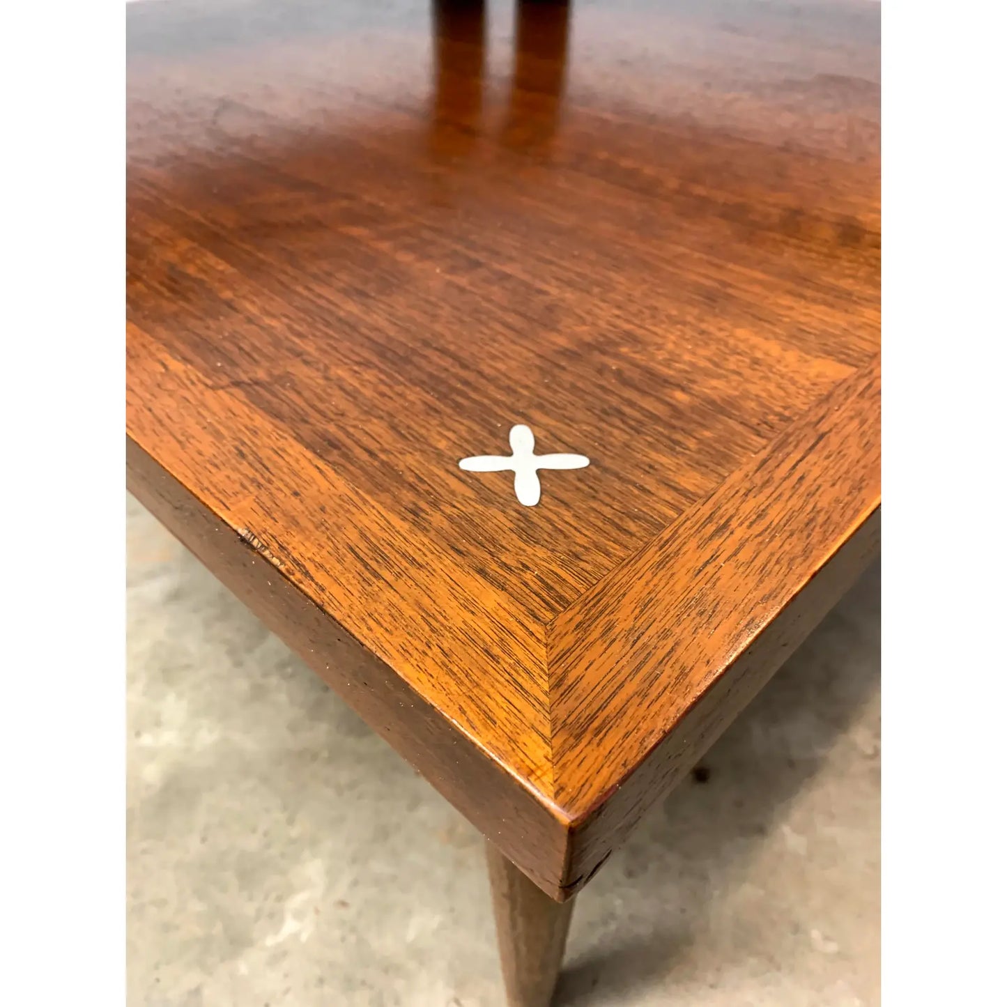 1950s Merton Gershun for American of Martinsville Mid-Century Modern Two Tier Corner Table