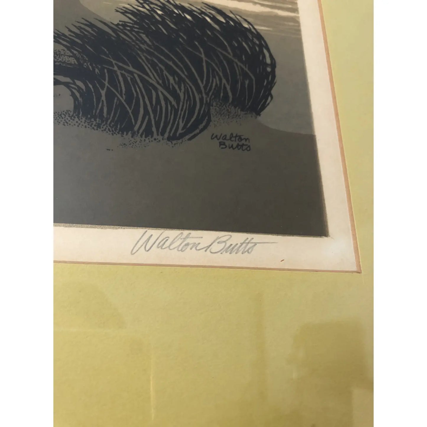 1960s "Along the Beach" Seascape Serigraph by Walton Butts, Framed
