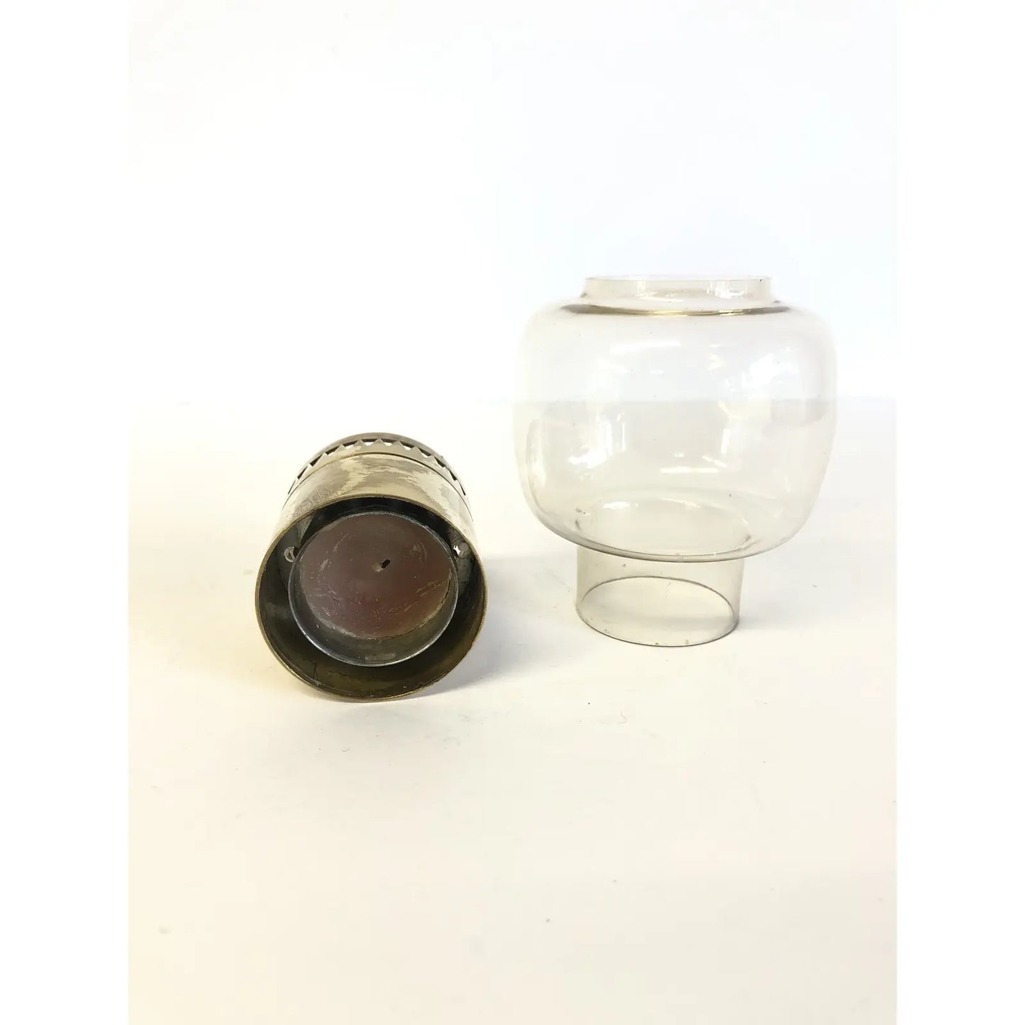 1960s Brass and Glass Candle Holder by Hans-Agne Jakobsson Markaryd, Sweden