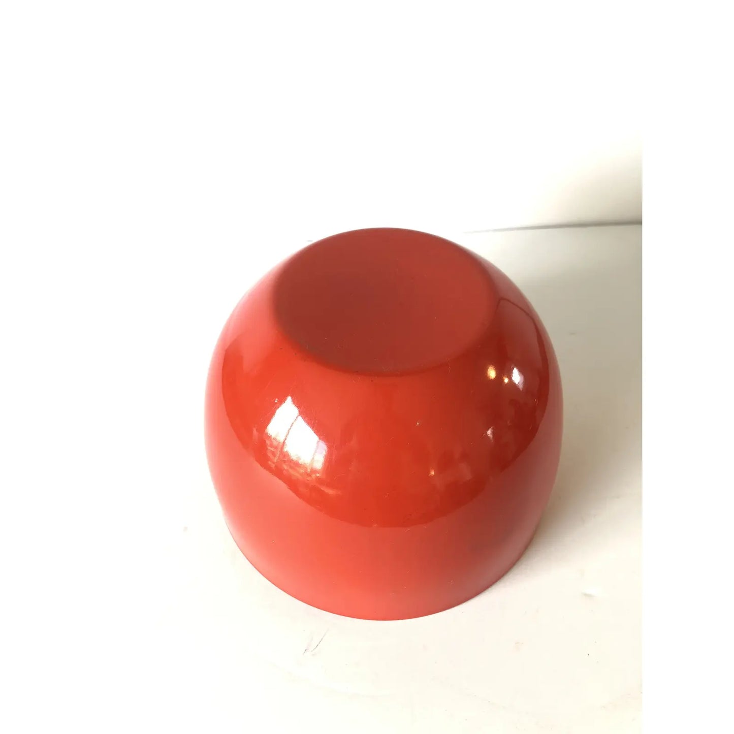 1960s Kaj Franck l Enamel Danish Modern Red and White Bowl