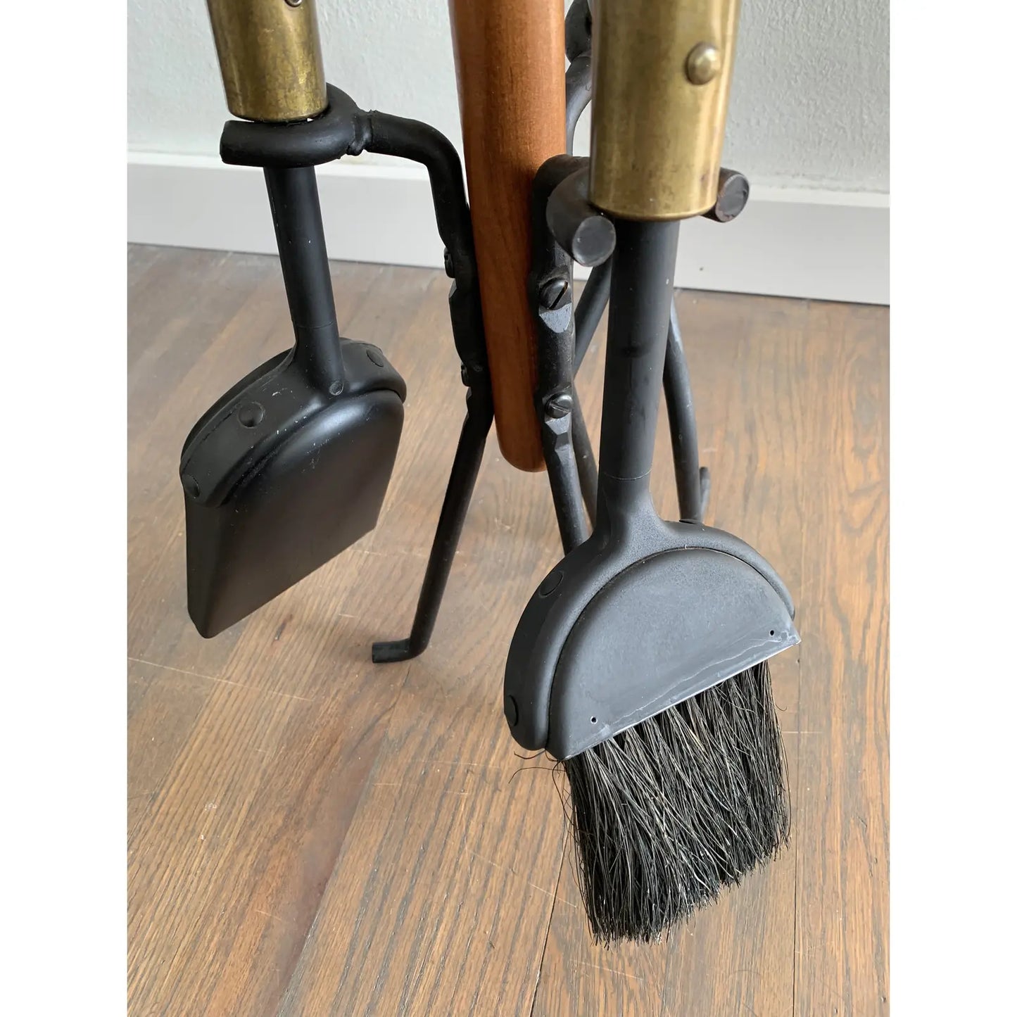 1960s Seymour Mid-Century Modern Long Teak Handle Fireplace Tool Set - 4 Pieces