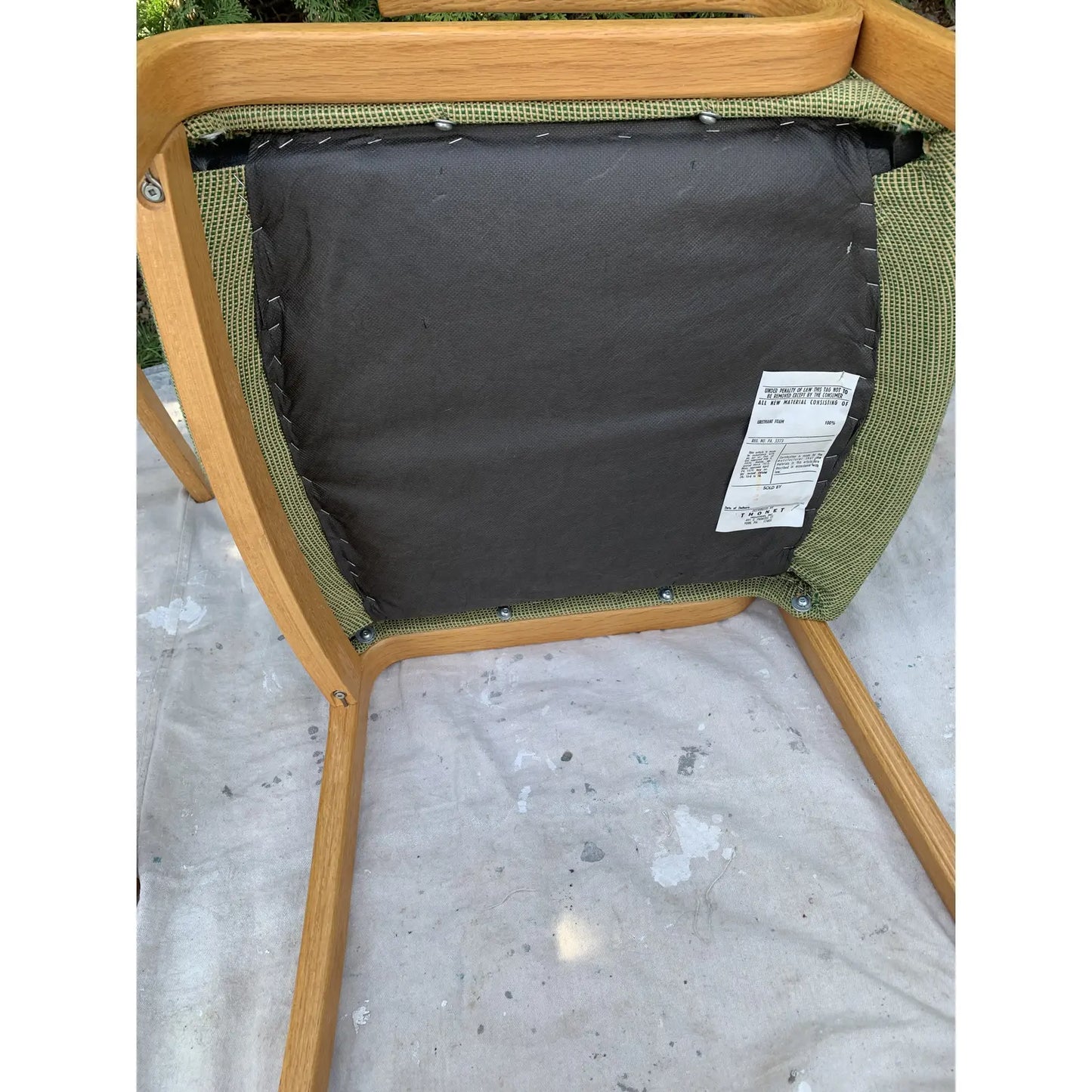 1970s Vintage Thonet Bentwood Oak Upholstered Armchairs - a Pair