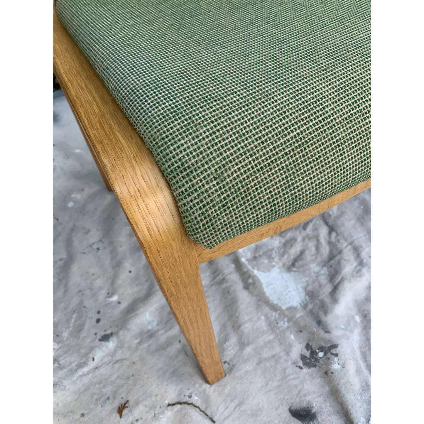 1970s Vintage Thonet Bentwood Oak Upholstered Armchairs - a Pair