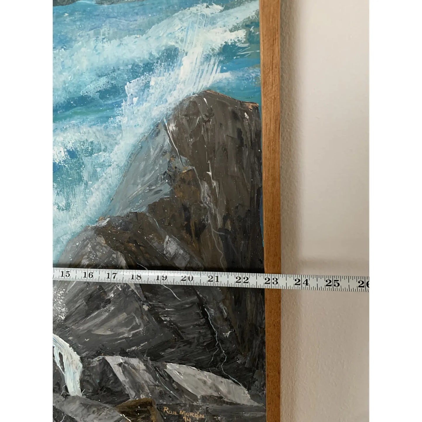 1974 Framed Virgin Islands Seascape Original Oil Painting on Board Signed Ron Morón