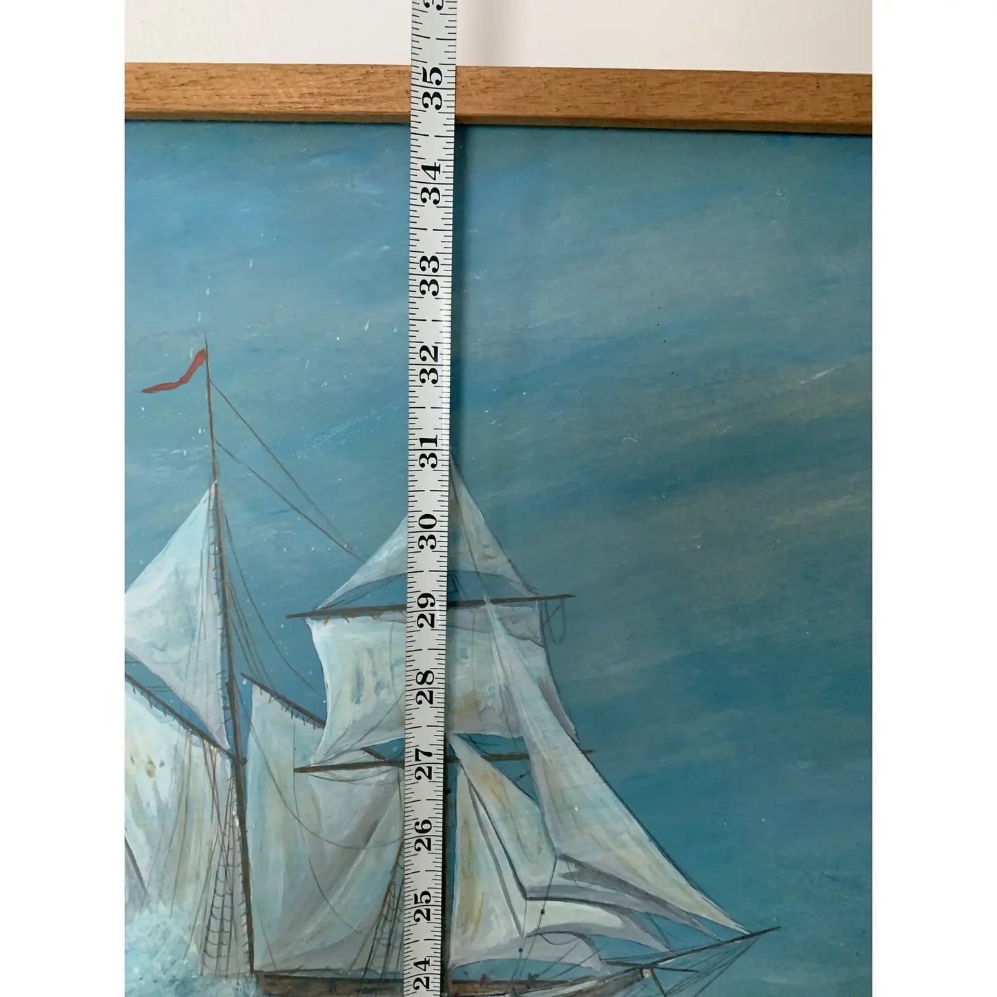 1974 Framed Virgin Islands Seascape Original Oil Painting on Board Signed Ron Morón