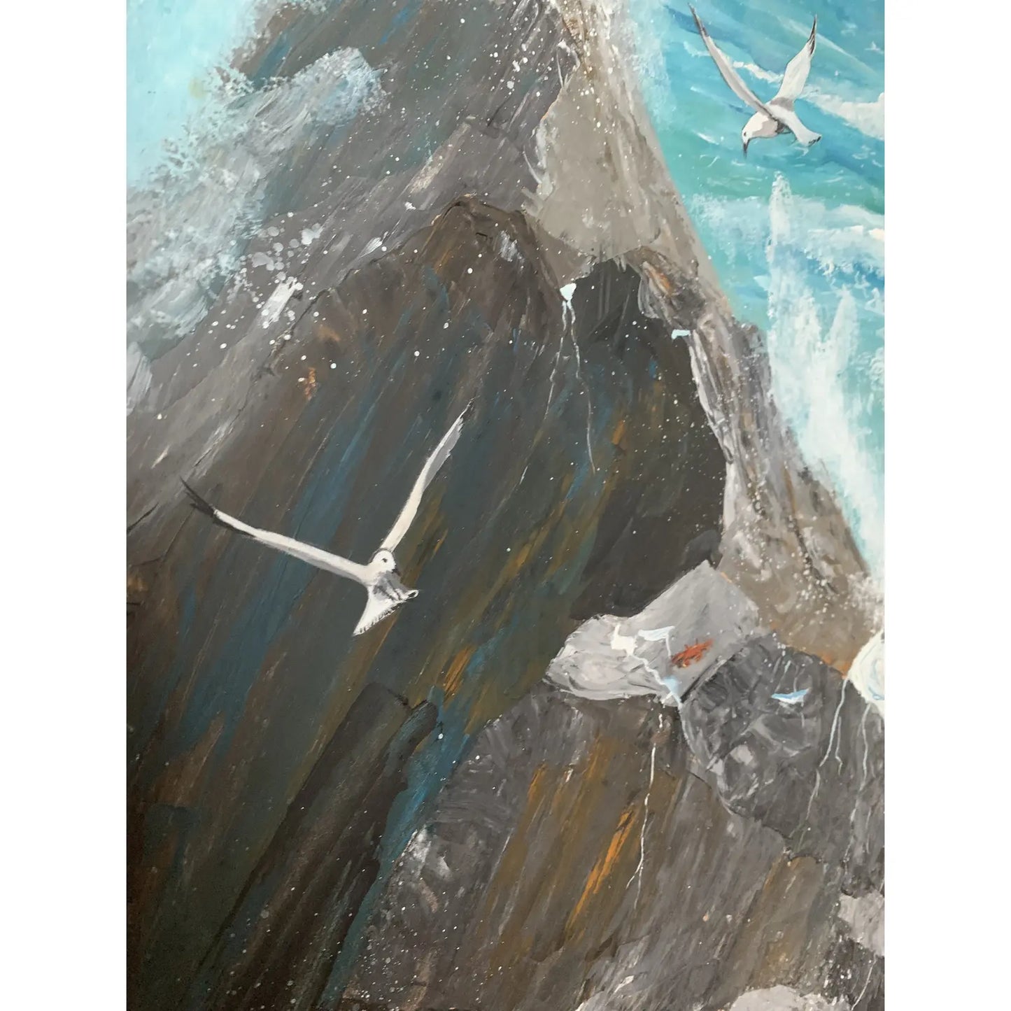 1974 Framed Virgin Islands Seascape Original Oil Painting on Board Signed Ron Morón