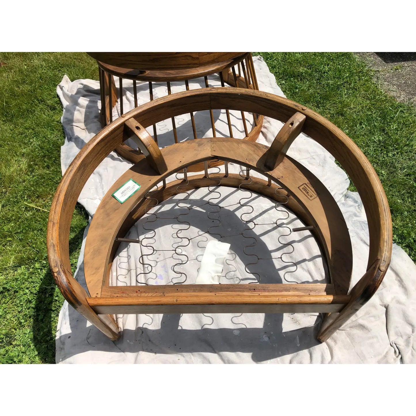 1980s Vintage Howard Furniture Solid Oak Lounge Chairs - Set of 2