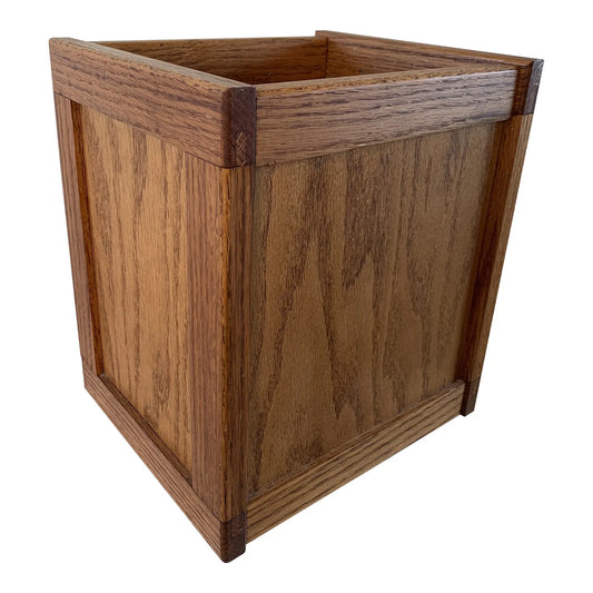 1980s Vintage Square Oak Japanese Style Container