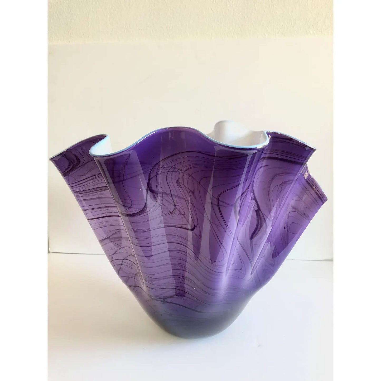 1990s Mouth Blown Glass Bowl Sculpture by Artist Dan Bergsma