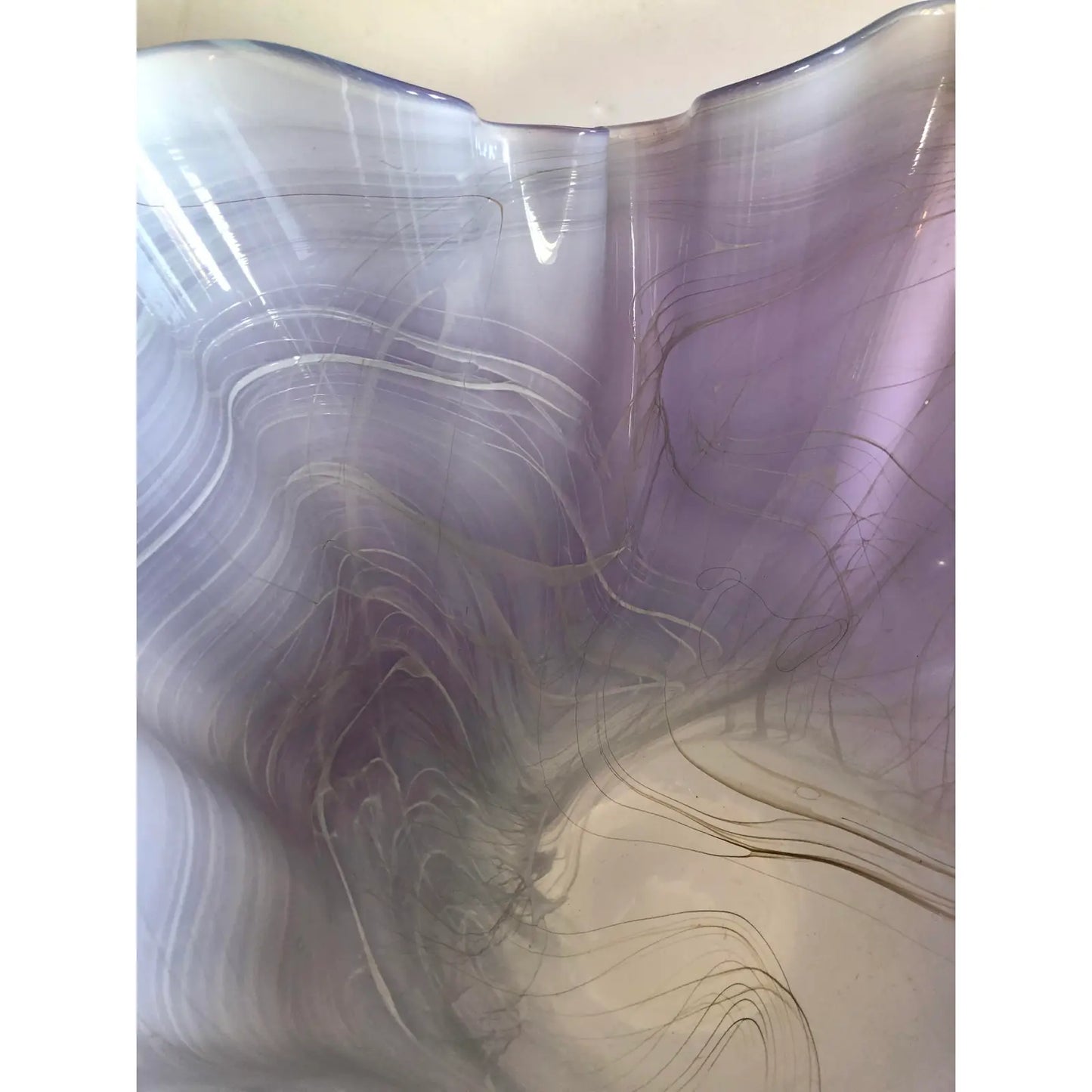1990s Mouth Blown Glass Bowl Sculpture by Artist Dan Bergsma