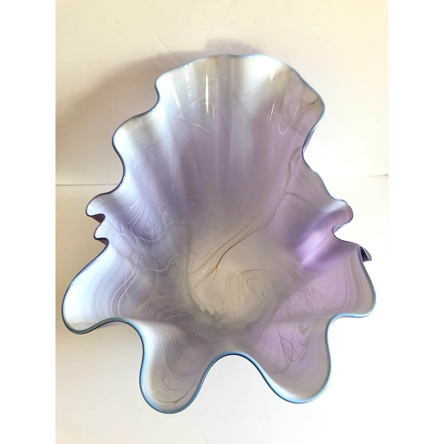 1990s Mouth Blown Glass Bowl Sculpture by Artist Dan Bergsma