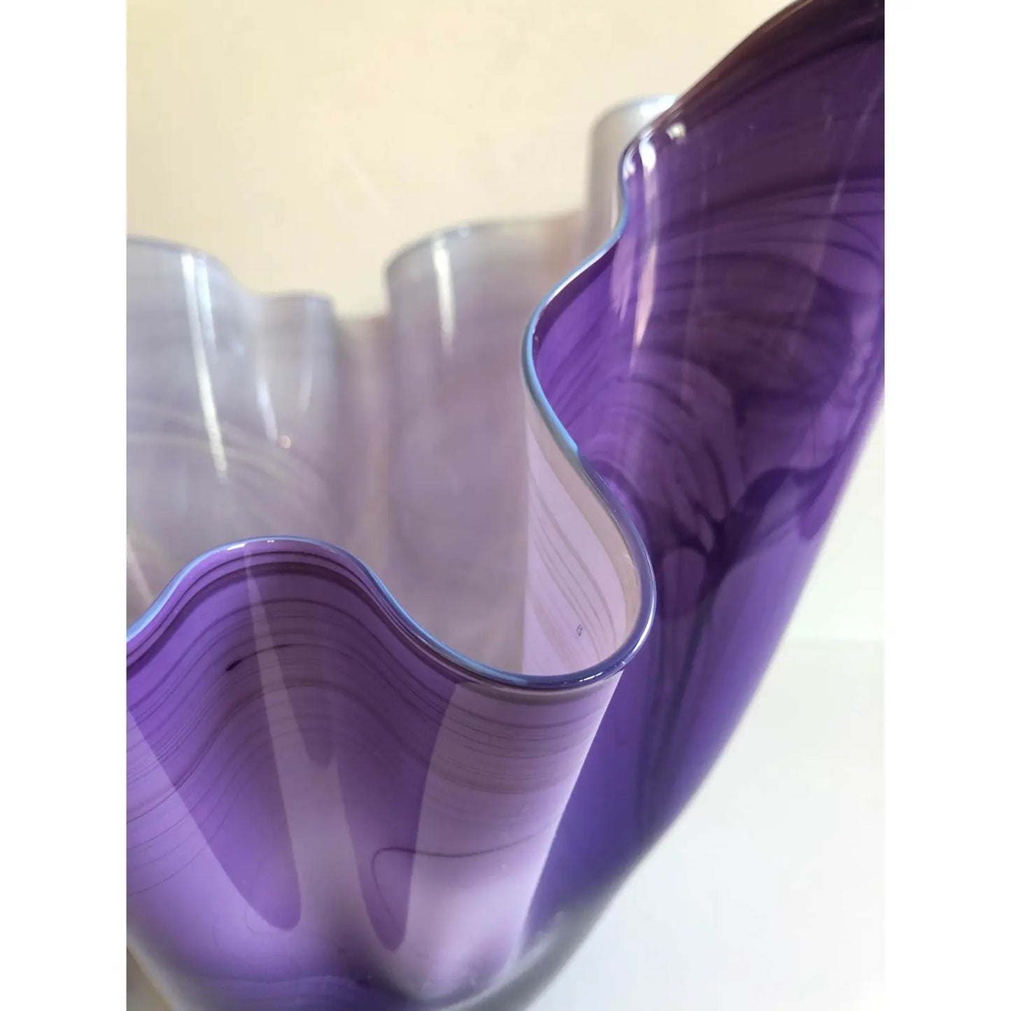 1990s Mouth Blown Glass Bowl Sculpture by Artist Dan Bergsma