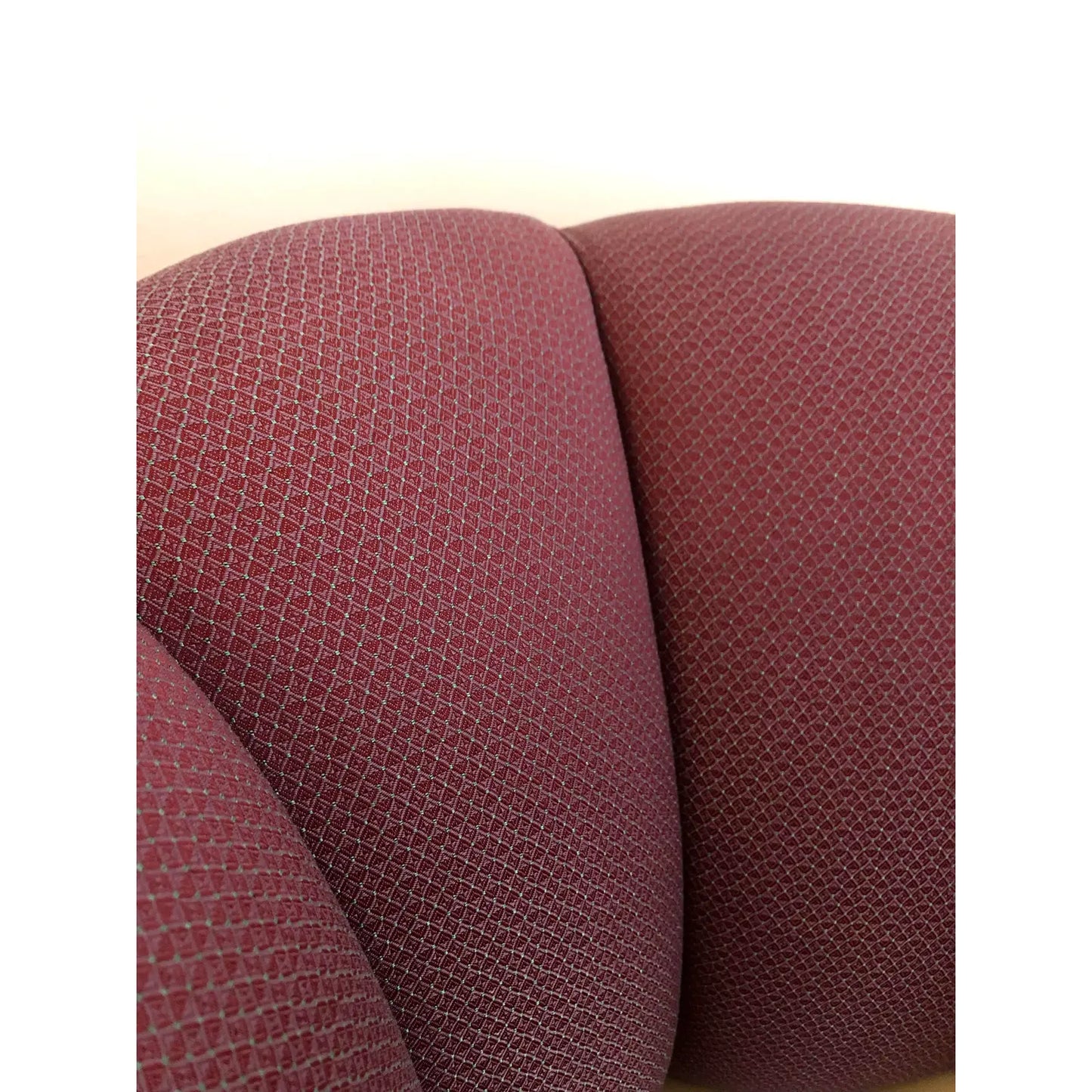 1989 Vintage Purple Barrel Scalloped Back Swivel Club Chairs - a Pair