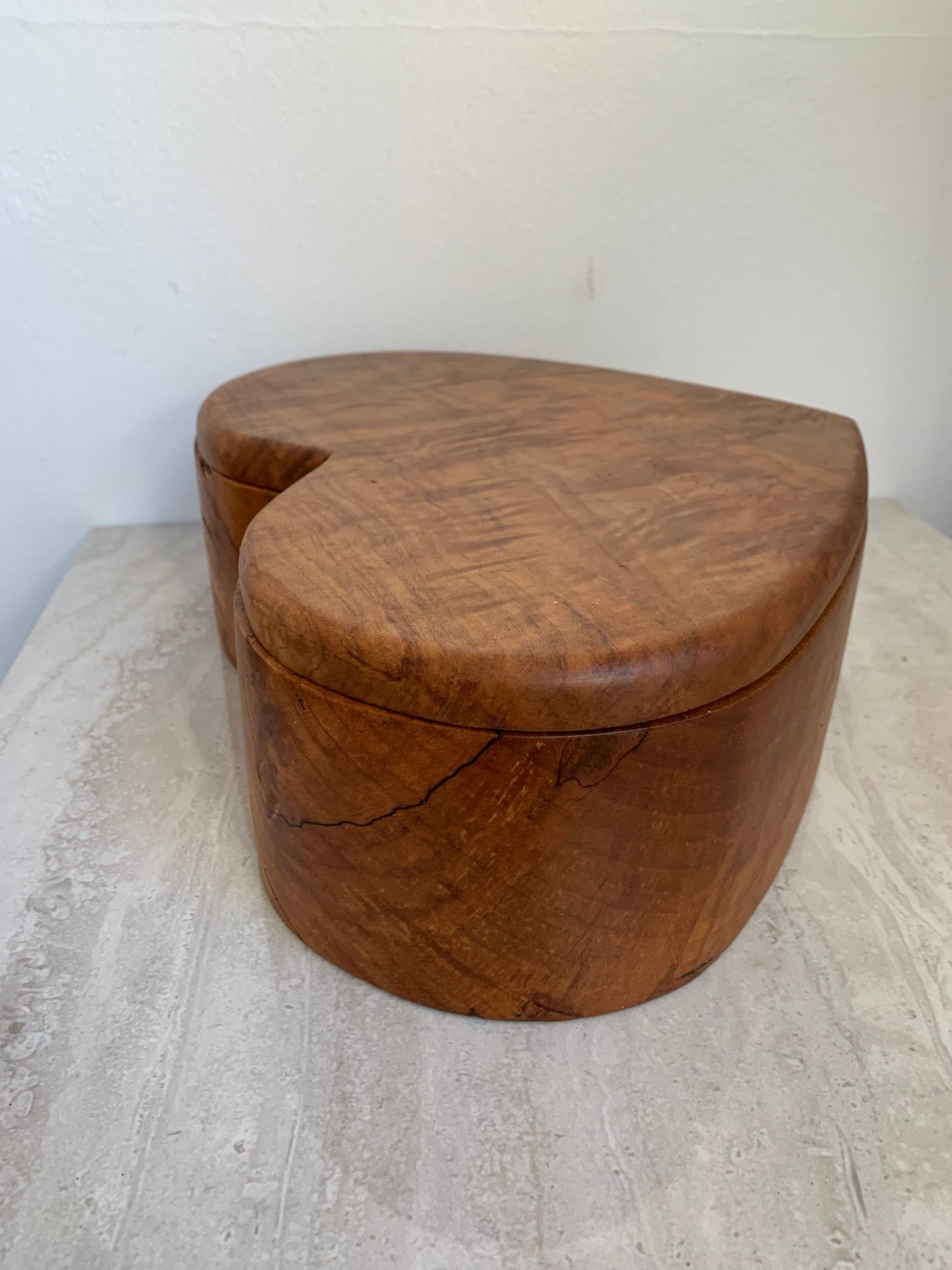 Handcrafted Exotic Wood Heart Shaped Box