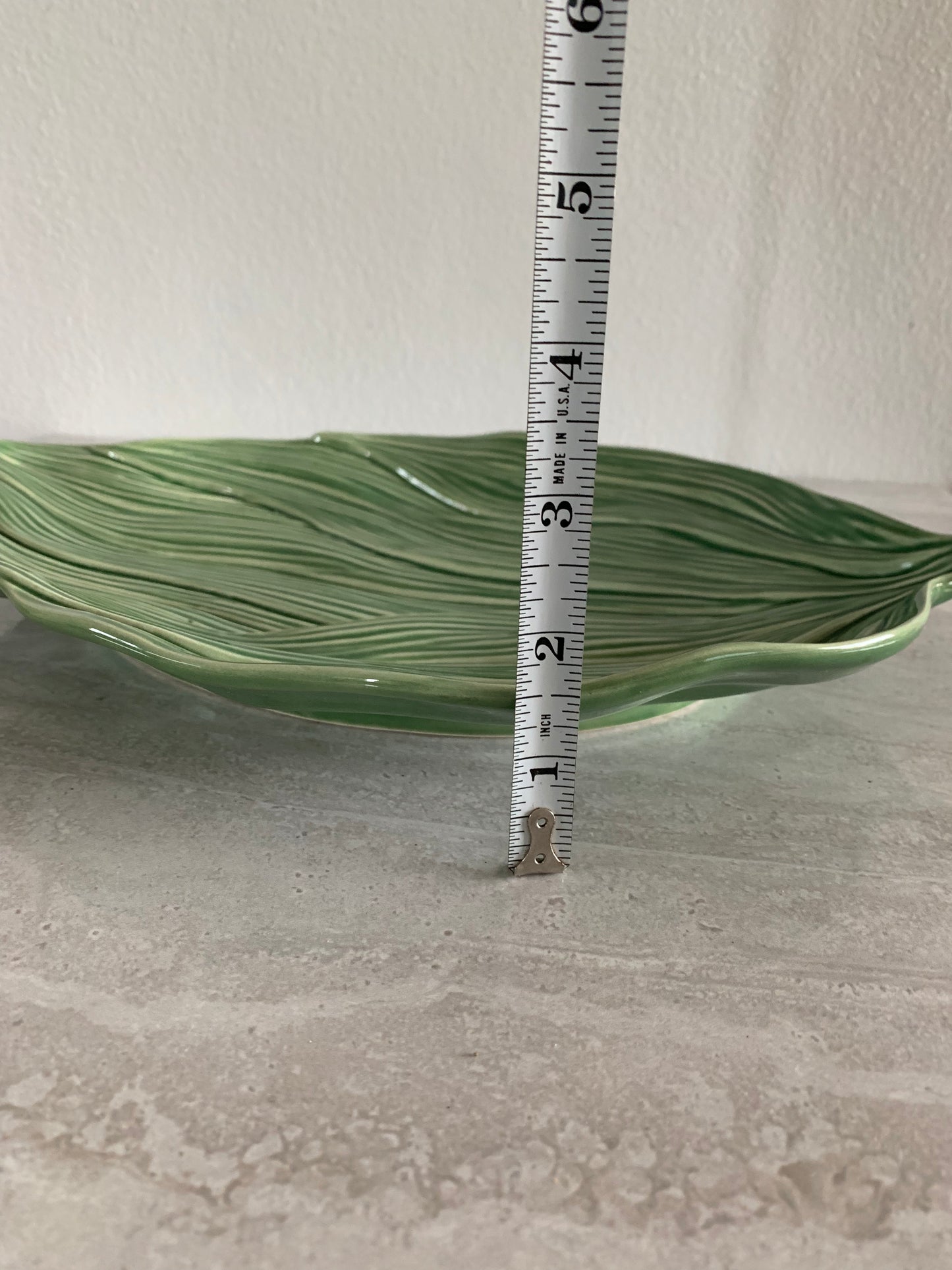 Vintage Bordallo Pinheiro Portugal Ceramic Leaf Plate Platter