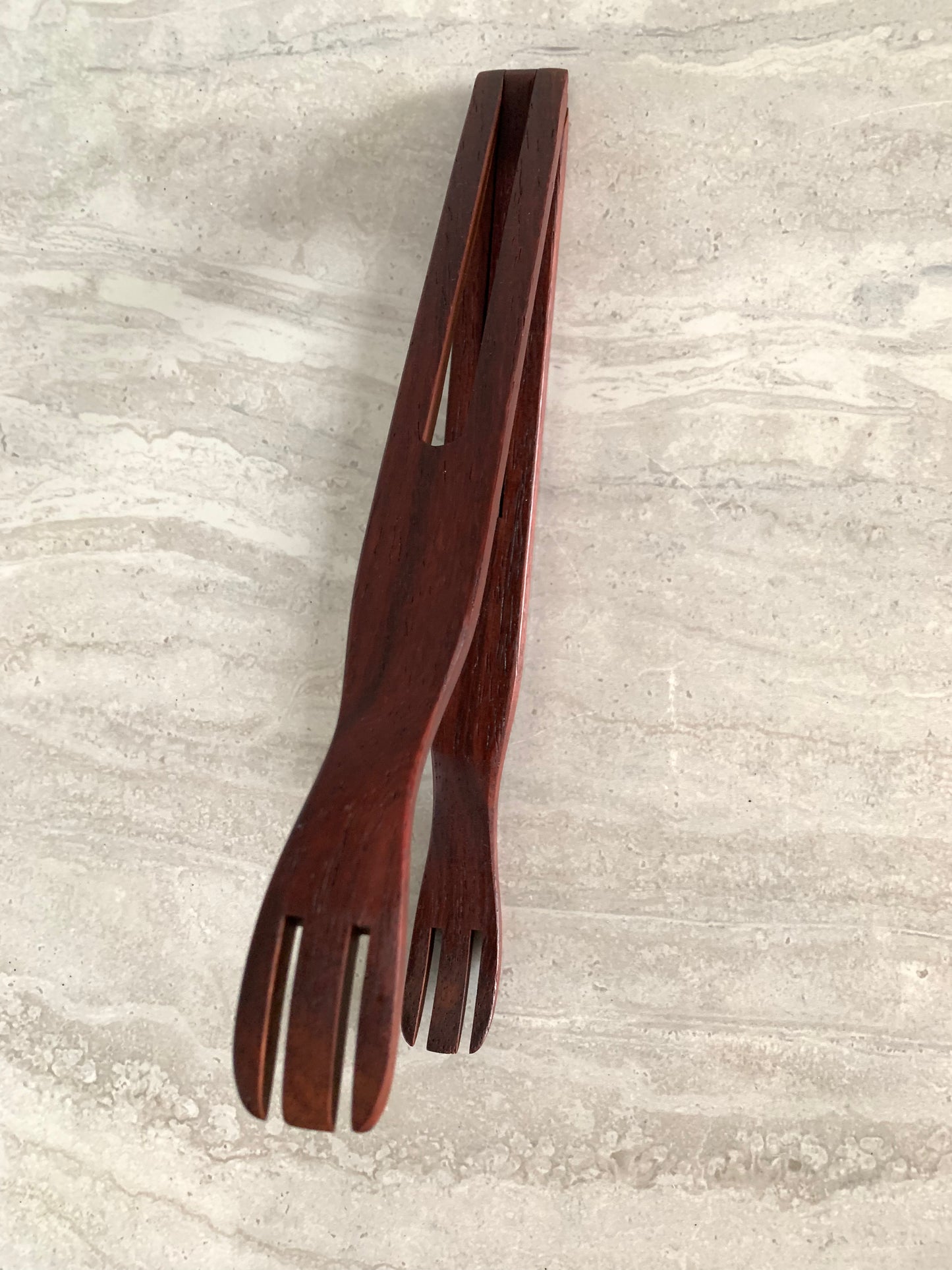 Mid-Century Modern Solid Rosewood Kitchen Tongs