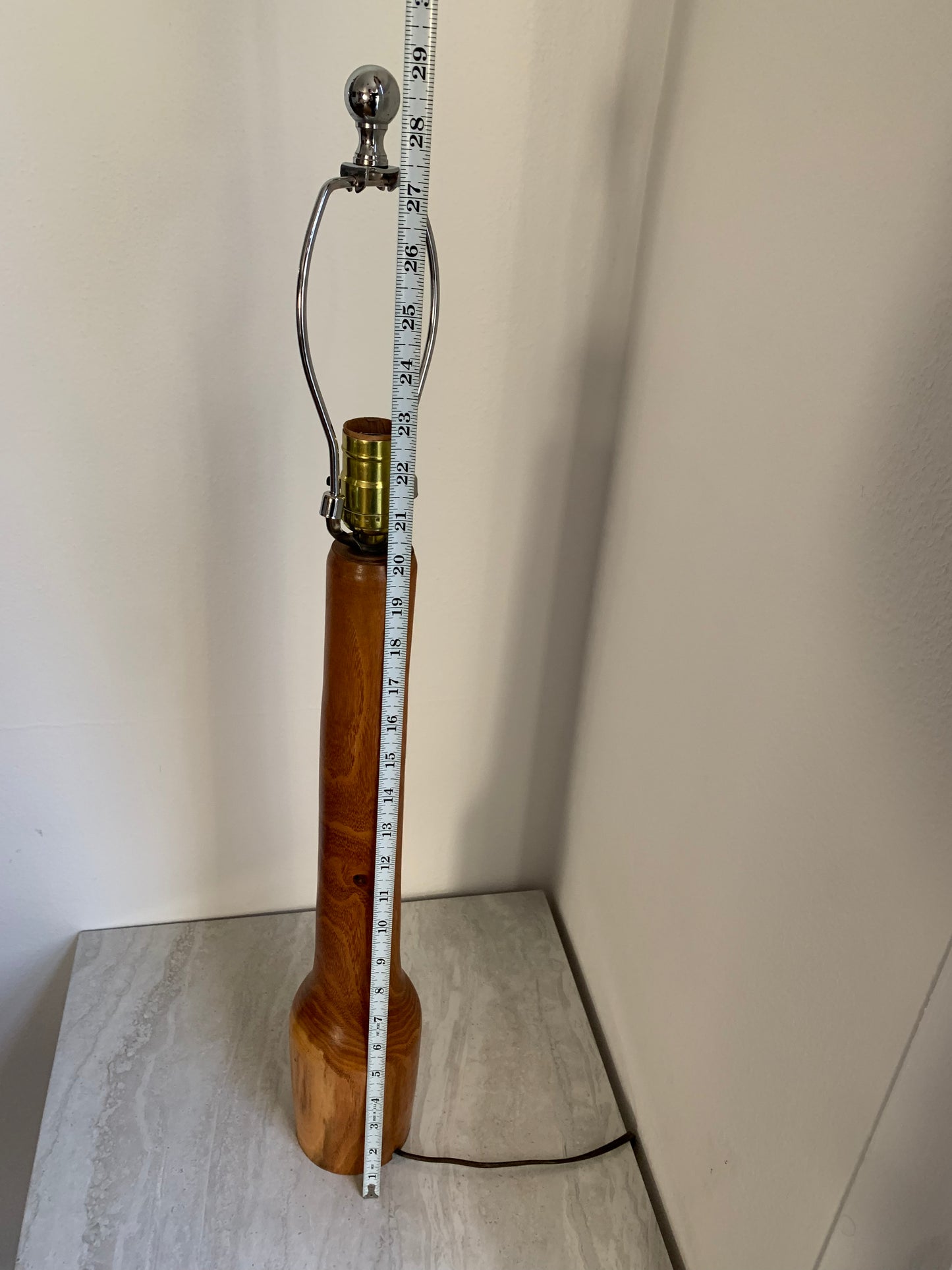 Mid-Century Modern Turned Exotic Wood Table Lamp