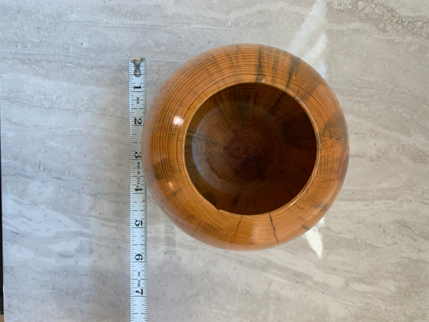 Sculpted Round Ponderosa Pine Wood Vase