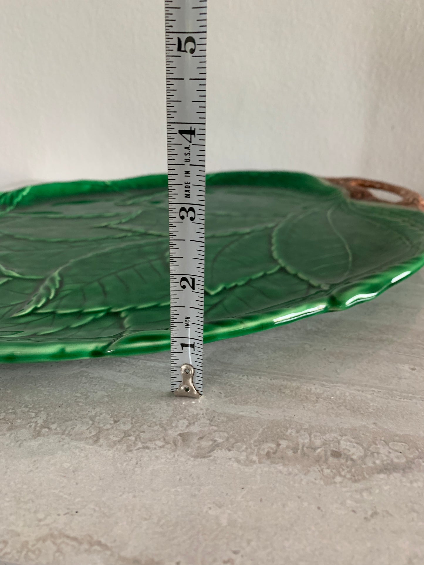 Majolica Leaf Platter Made in Japan