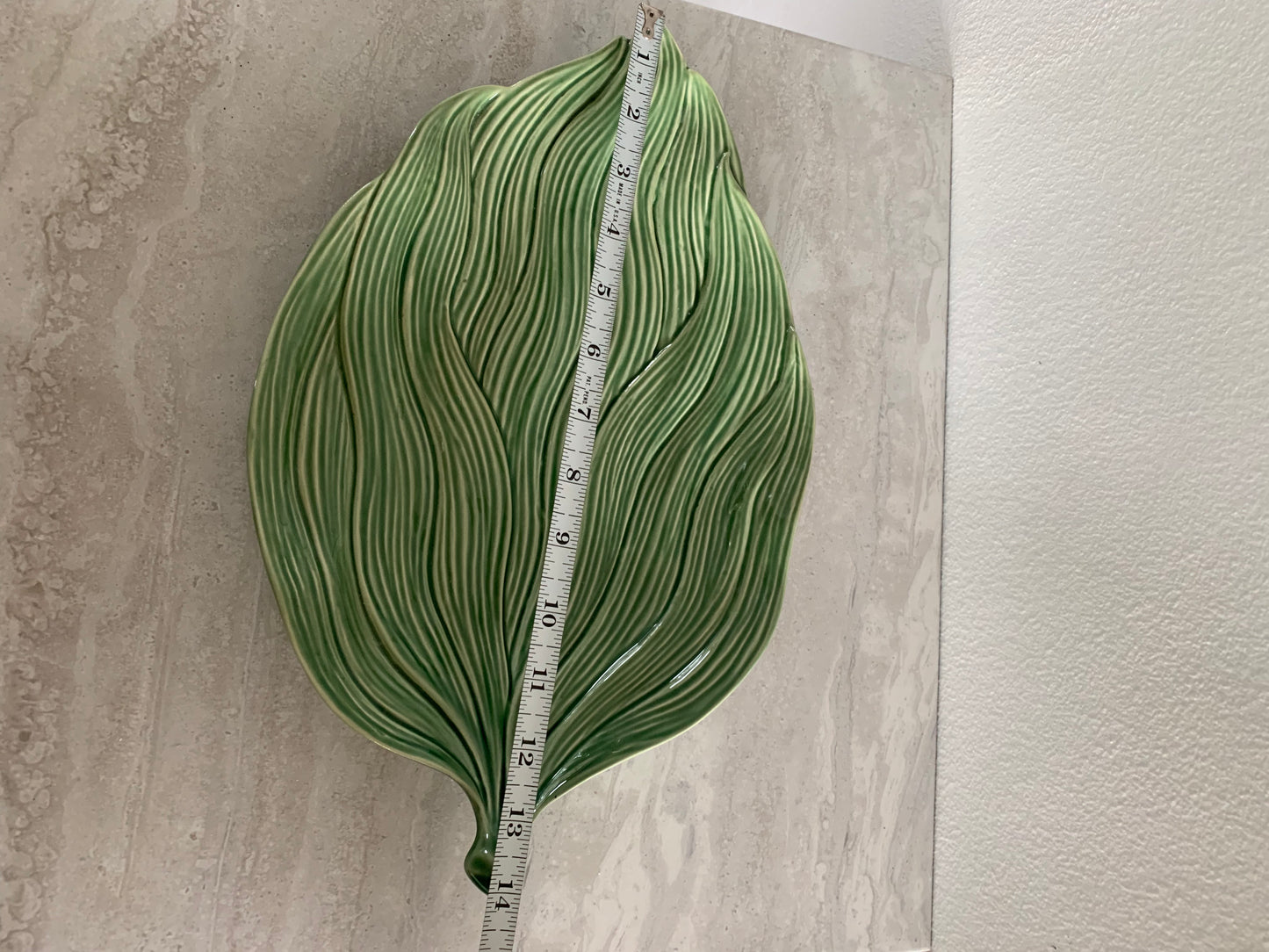 Vintage Bordallo Pinheiro Portugal Ceramic Leaf Plate Platter