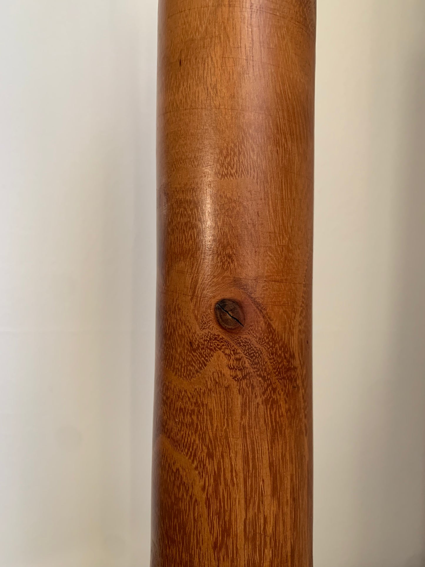 Mid-Century Modern Turned Exotic Wood Table Lamp