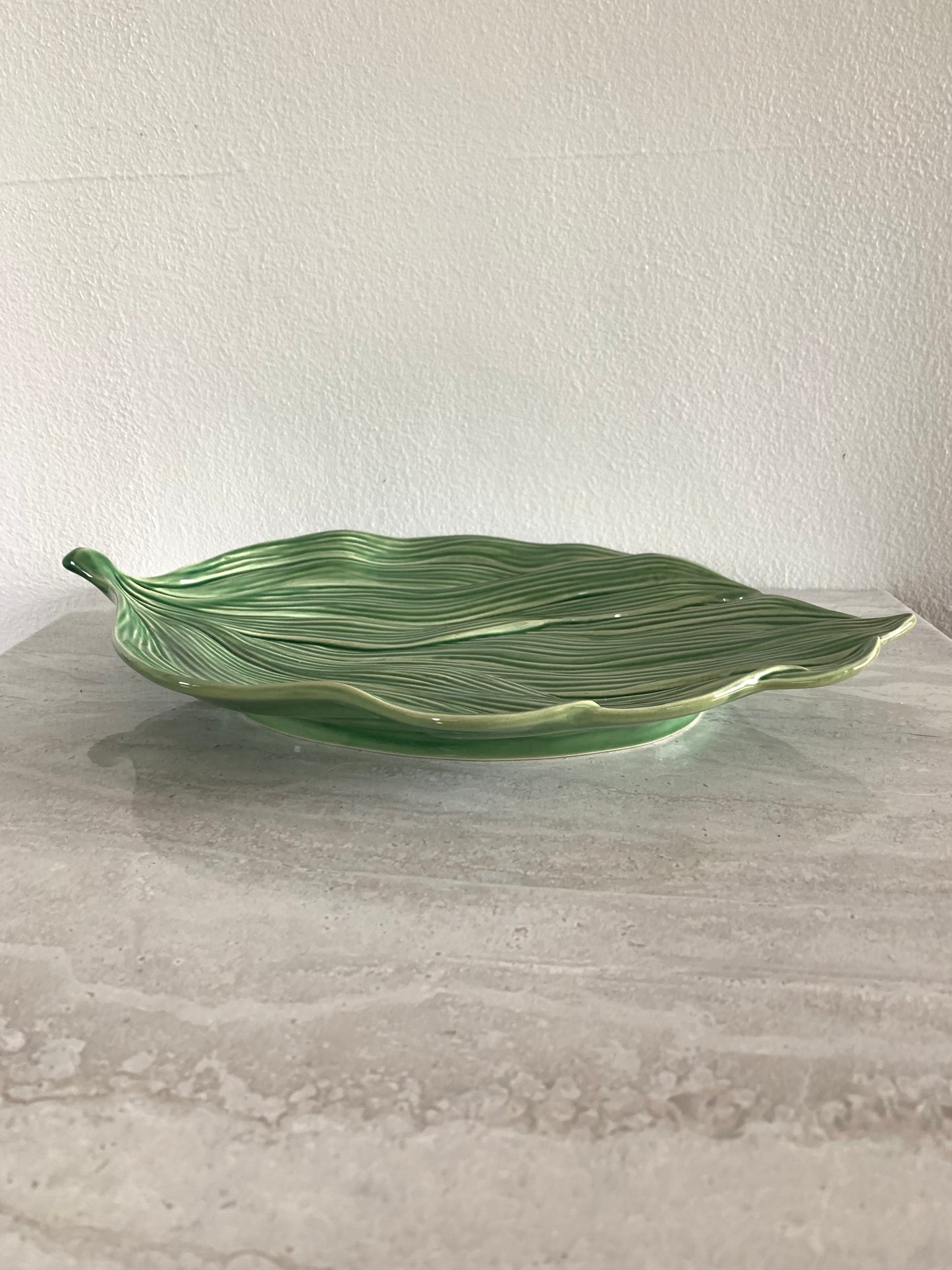 Vintage Bordallo Pinheiro Portugal Ceramic Leaf Plate Platter